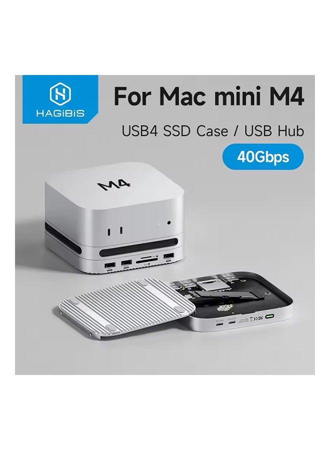 Hagibis Hagibis USB C Hub for Mac mini M4/M4 Pro with 40Gbps M.2 SSD Enclosure USB 3.2 Gen2 SD/TF 4.0 Type-C Docking Station Desk Stand  - Image 1