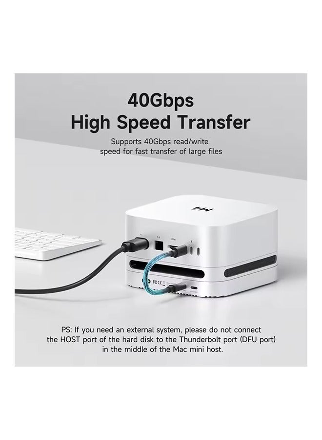 Hagibis Hagibis USB C Hub for Mac mini M4/M4 Pro with 40Gbps M.2 SSD Enclosure USB 3.2 Gen2 SD/TF 4.0 Type-C Docking Station Desk Stand  - Image 3