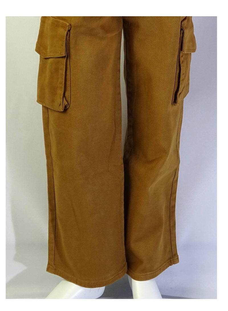 SHELTER "Girls' pants with a buttoned waistband, multiple pockets, and solid colors from the Shelter collection 23022." - Image 4