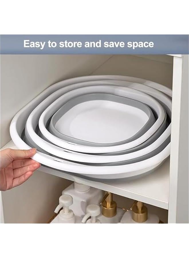 HOOKOR Collapsible Tub Wash Basin Laundry Tub 3 Pack Collapsible Laundry Baskets Foldable Dish Tub Plastic Washtub Space Saving Storage Container for Dishing, Fruit, Camping, Laundry, Hiking & Home - Image 2