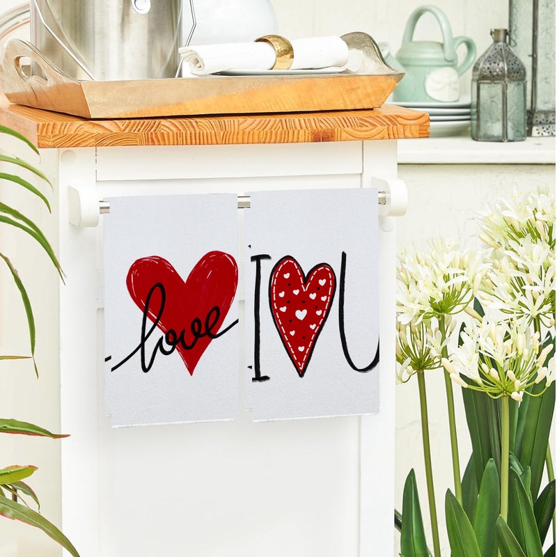 new red love couple towel cloth restaurant cloth absorption towel cloth wholesale - Image 4