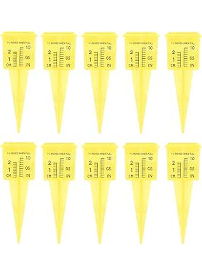 Yellow Rain Gauge ABS Material 1 5 Inch Measure Gauge For Lawn And Deck 10 Pack - Image 1