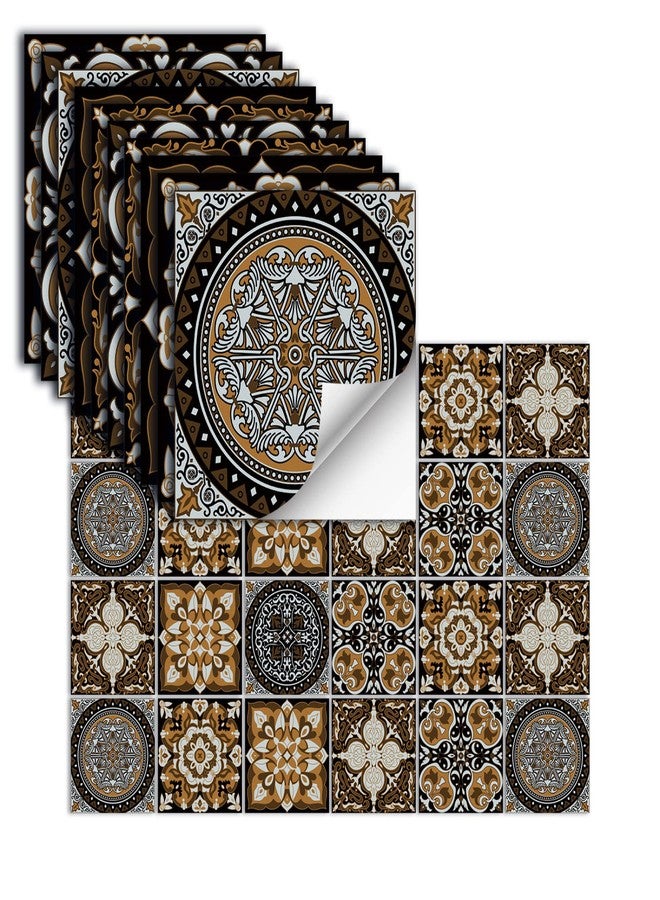 oxiang 24 Pcs Peel and Stick Tile Backsplash Self-Adhesive Tile Sticker Vinyl Wall Stickers for Kitchen, Bathroom, Fireplace, Cupboard Decoration,HZ-35,4x4inch - Image 1