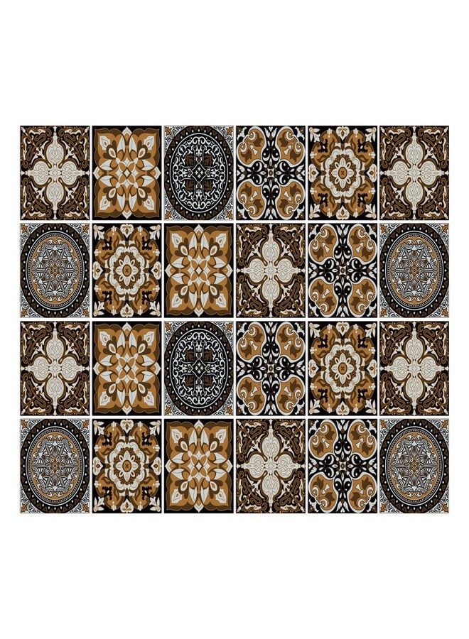 oxiang 24 Pcs Peel and Stick Tile Backsplash Self-Adhesive Tile Sticker Vinyl Wall Stickers for Kitchen, Bathroom, Fireplace, Cupboard Decoration,HZ-35,4x4inch - Image 5