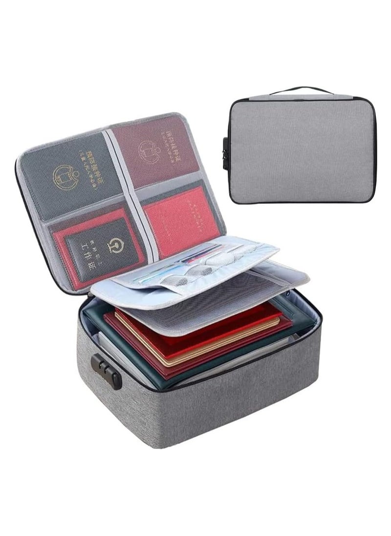 Generic Document Organizer Bags with Safe Code Lock,Travel Safe Bag,Storage Pouch Credential Bag Diploma Storage Important Document and Valuables Travel Bag with Separators and Money Bag  - Image 1