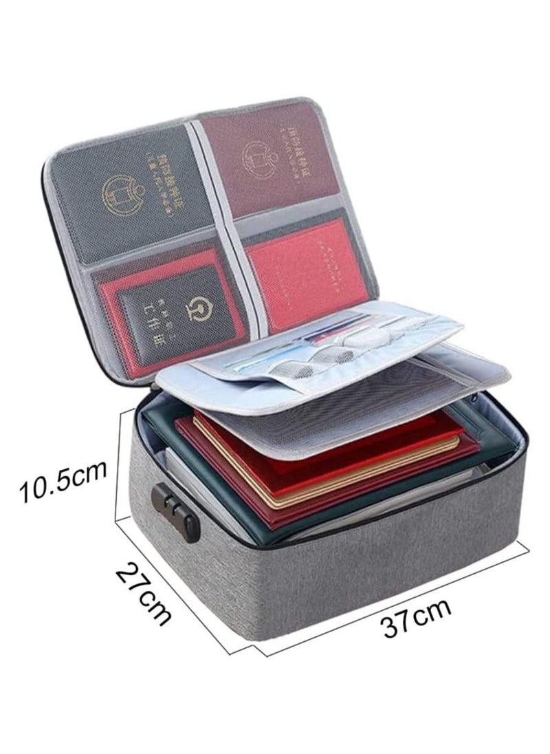 Generic Document Organizer Bags with Safe Code Lock,Travel Safe Bag,Storage Pouch Credential Bag Diploma Storage Important Document and Valuables Travel Bag with Separators and Money Bag  - Image 2