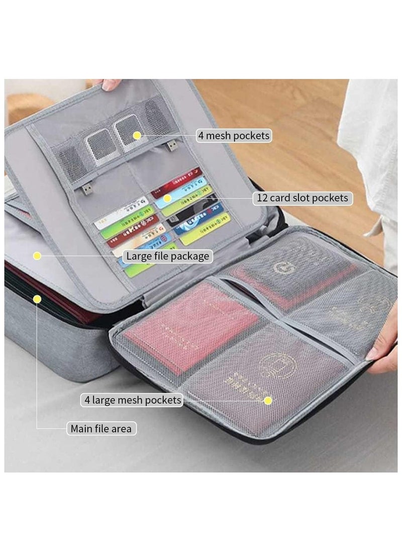 Generic Document Organizer Bags with Safe Code Lock,Travel Safe Bag,Storage Pouch Credential Bag Diploma Storage Important Document and Valuables Travel Bag with Separators and Money Bag  - Image 3