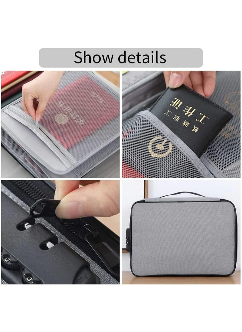 Generic Document Organizer Bags with Safe Code Lock,Travel Safe Bag,Storage Pouch Credential Bag Diploma Storage Important Document and Valuables Travel Bag with Separators and Money Bag  - Image 5