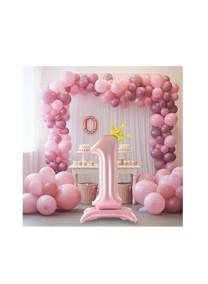 40Inch Crown Rose Gold Digit Helium Foil Birthday Party Balloons Number 1 - Image 3