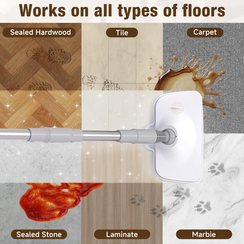 SYUDTY Steam Mop, 13-in-1 Powerful Handheld Steam Cleaner with 13 Accessories, 500ML Removable Tank, 23FT Power Cable, Detachable Steam Mops for Floor Cleaning, Tiles, Windows, Tile Grout, Carpets, Furniture - Image 3