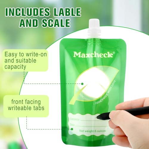 Maxcheck 200 Pack Disposable Baby Food Pouches 6oz Baby Food Storage Containers Plastic Fresh Squeezed Pouches for Kids Toddler Freezer Safe Pouch Holder for Applesauce, Purees and Yogurts - Image 4