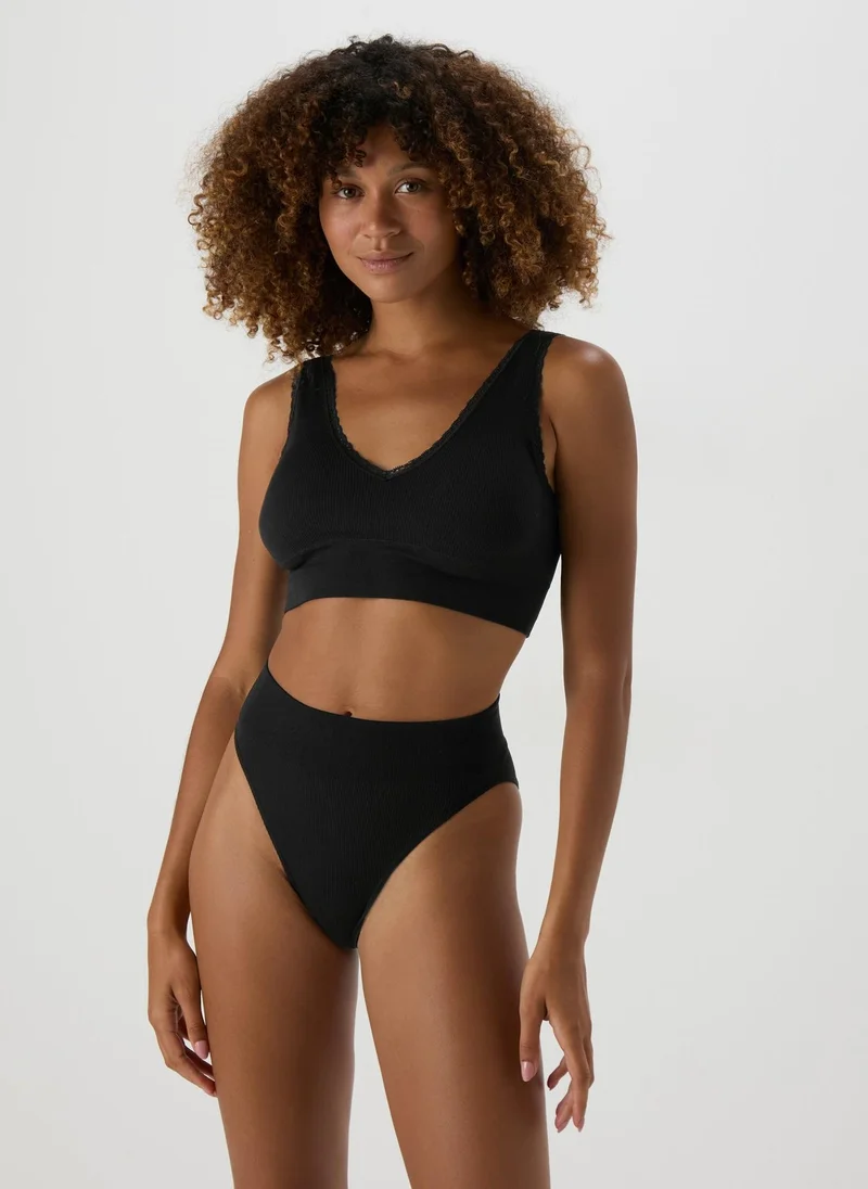Matalan Black Seamless Bra & Briefs Set