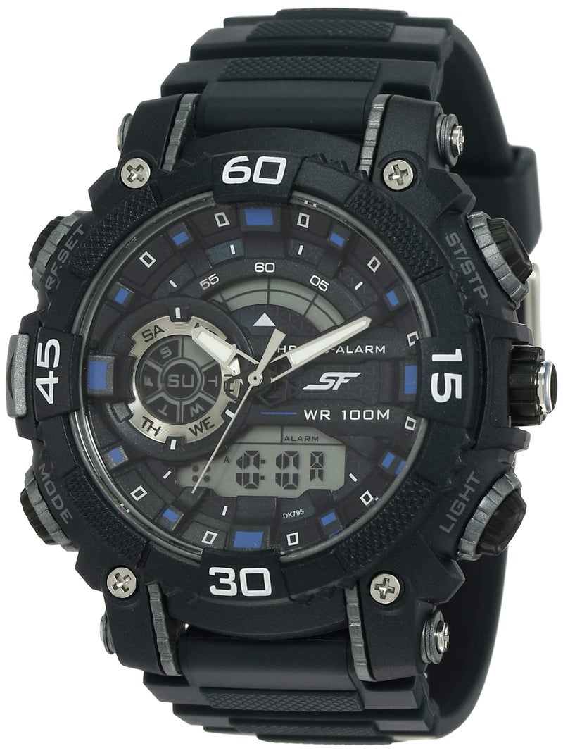 SF Xtreme Gear Analog-Digital Blue Round Dial Men's Casual Watch-77070PP09 - Image 4