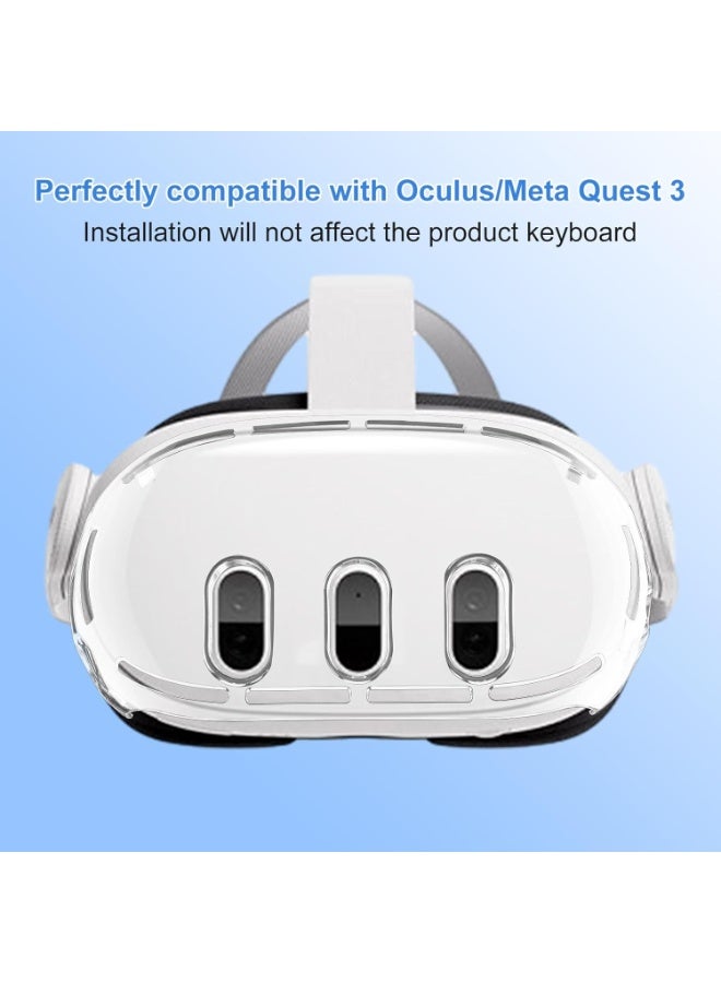AOLION VR Accessories for Meta Quest 3, Anti-Scratch Plastic Protective Cover Shell Tempered Glass Lens Protector Joystick Caps Set Compatible with Oculus Quest 3 - Image 5
