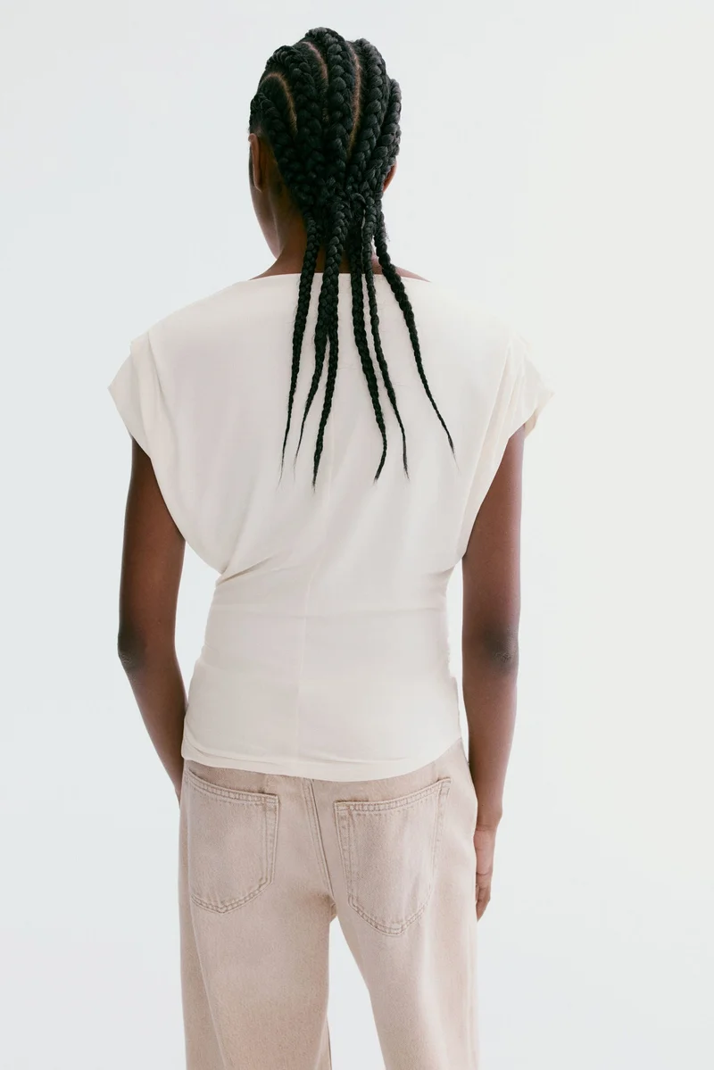H&M  Draped boat-neck top for Women | Best Price UAE