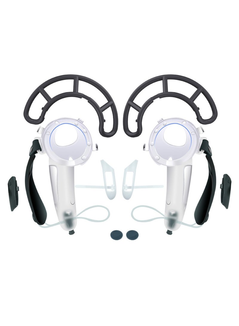 Meta Quest 3 VR Accessory: Extended Handle Controller Grip Cover - Anti-Collision Extension Protector with Adjustable Straps, Easy Battery Replacement - Compatible with Oculus Quest 3 (White) - Image 4