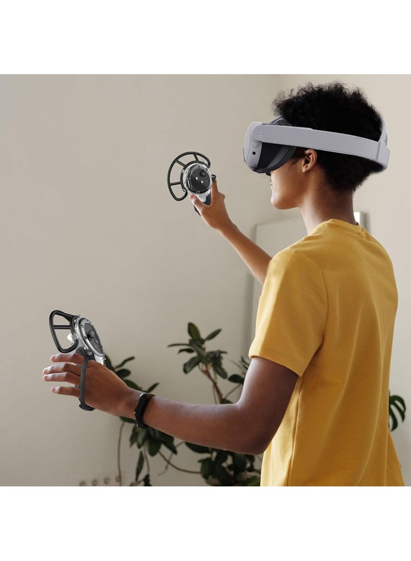 Meta Quest 3 VR Accessory: Extended Handle Controller Grip Cover - Anti-Collision Extension Protector with Adjustable Straps, Easy Battery Replacement - Compatible with Oculus Quest 3 (White) - Image 3