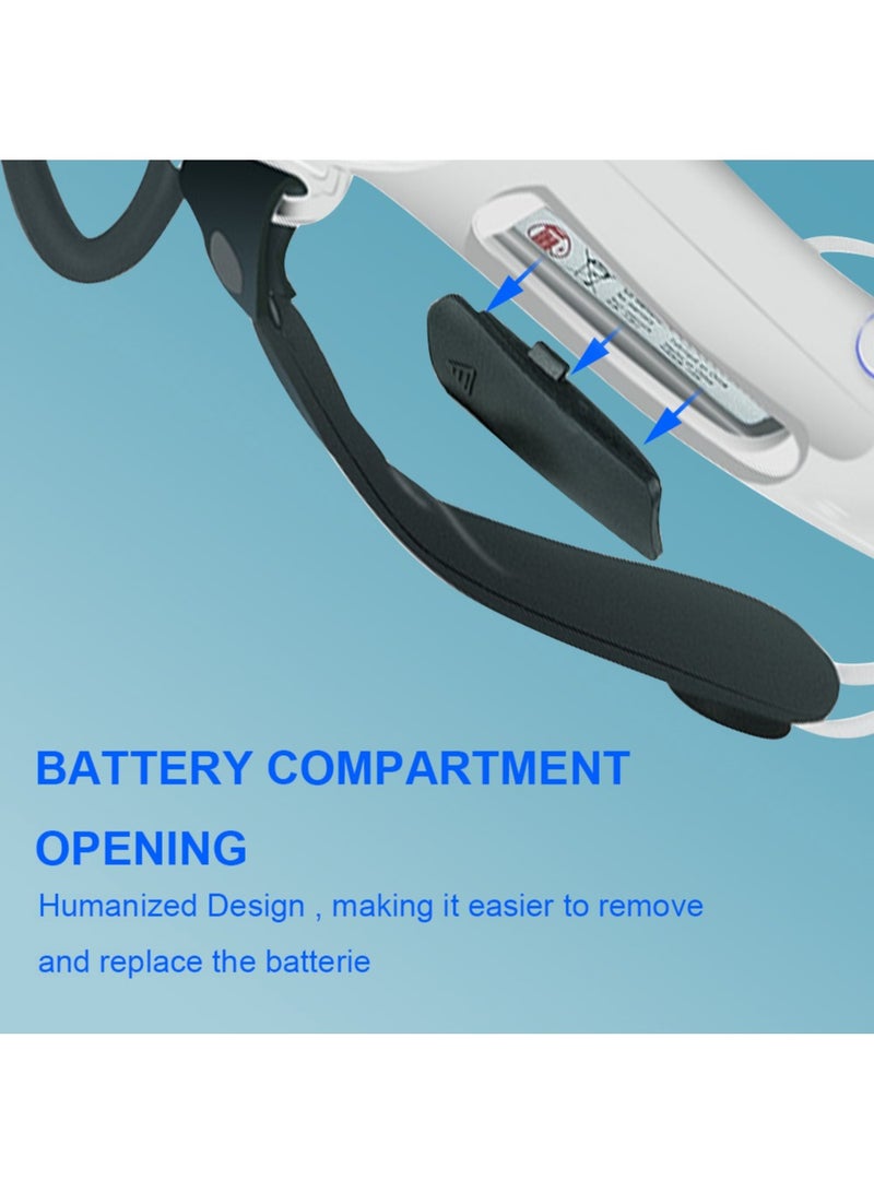 Meta Quest 3 VR Accessory: Extended Handle Controller Grip Cover - Anti-Collision Extension Protector with Adjustable Straps, Easy Battery Replacement - Compatible with Oculus Quest 3 (White) - Image 5