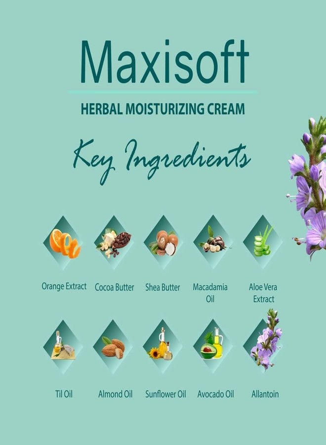 Maxisoft Herbal Moisturizing Cream 50gm | Nourishing Herbal Cream for Long-Lasting Hydration | Non-Greasy & Fast-Absorbing | Soft & Glowing Skin | Daily Use & All Skin Types (Pack of 1-50gm) - Image 4