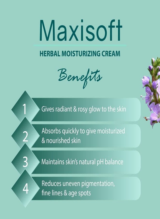 Maxisoft Herbal Moisturizing Cream 50gm | Nourishing Herbal Cream for Long-Lasting Hydration | Non-Greasy & Fast-Absorbing | Soft & Glowing Skin | Daily Use & All Skin Types (Pack of 1-50gm) - Image 5
