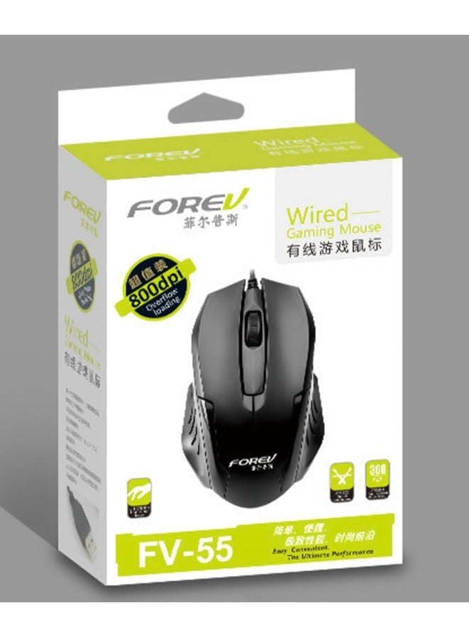 Forev Wired Gaming Mouse for Computer and Laptop, Comfortable, Anti-Slip and Portable Black FV-55 Suitable for Home and Office Use Fast and High Precision  - Image 4