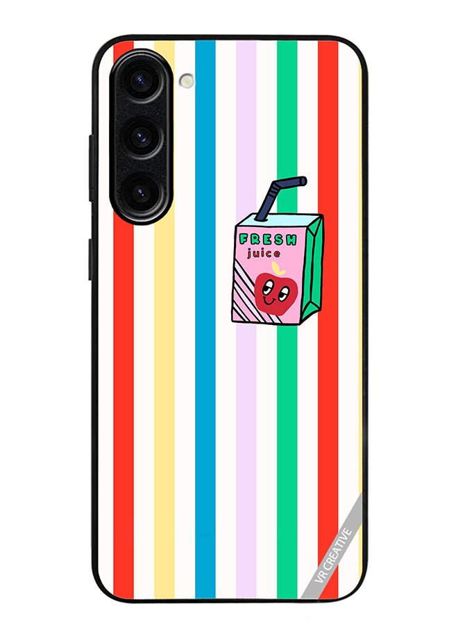 VR CREATIVE Protective Case Cover For Samsung Galaxy S23 Summer Stripe Fresh Juice Apple Fruit Design Multicolour - Image 1
