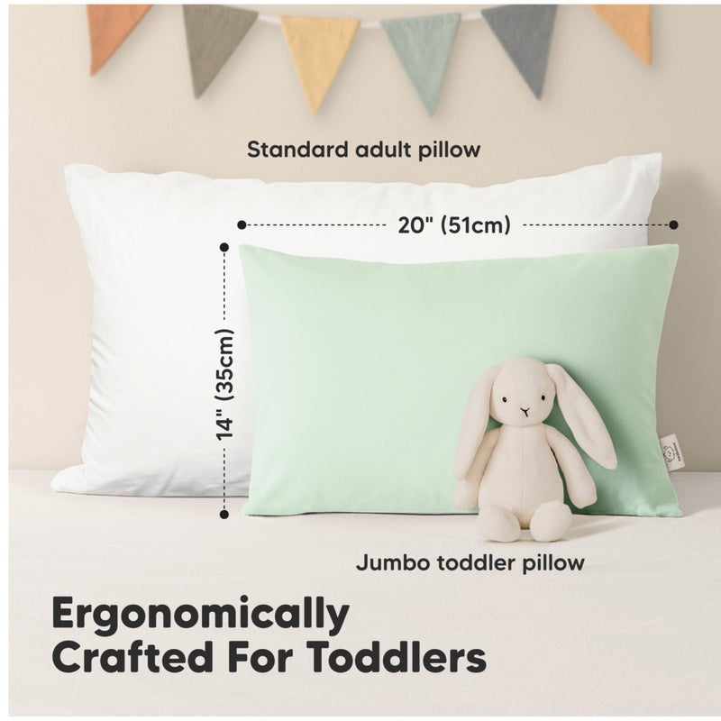 KeaBabies 2-Pack Toddler Pillows 2 Year Old to 5-14x20 Soft Organic Cotton Kids Pillow for Sleeping, Travel, School, Daycare, Nap, Toddler Bed, Machine Washable, Without Pillowcase (Soft White) - Image 3