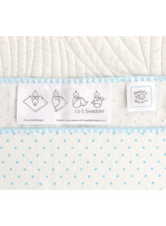 SwaddleDesigns Large Receiving Blanket, Ultimate Swaddle for Baby Boys, Softest US Cotton Flannel, Best Shower Gift, Made in USA, Blue Classic Polka Dots (Mom's Choice Award Winner) - Image 3