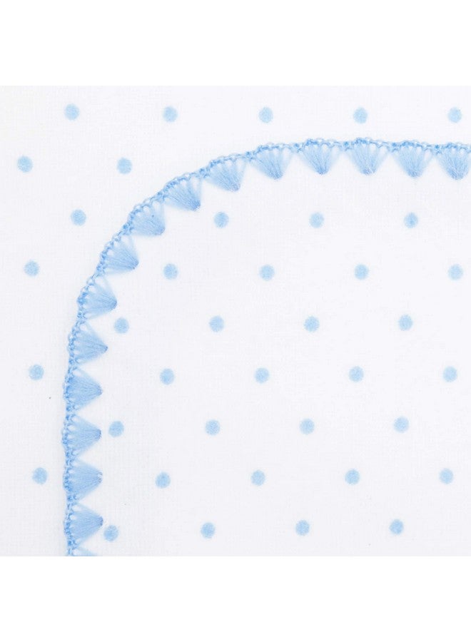 SwaddleDesigns Large Receiving Blanket, Ultimate Swaddle for Baby Boys, Softest US Cotton Flannel, Best Shower Gift, Made in USA, Blue Classic Polka Dots (Mom's Choice Award Winner) - Image 2