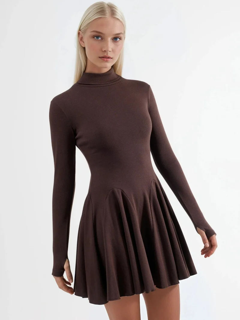 بوسيم BUSEM Mini Turtleneck Jersey Dress
