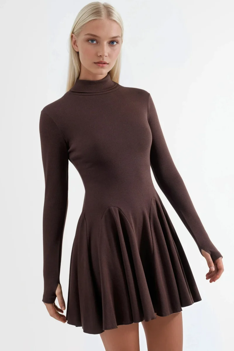 Busem BUSEM Mini Turtleneck Jersey Dress