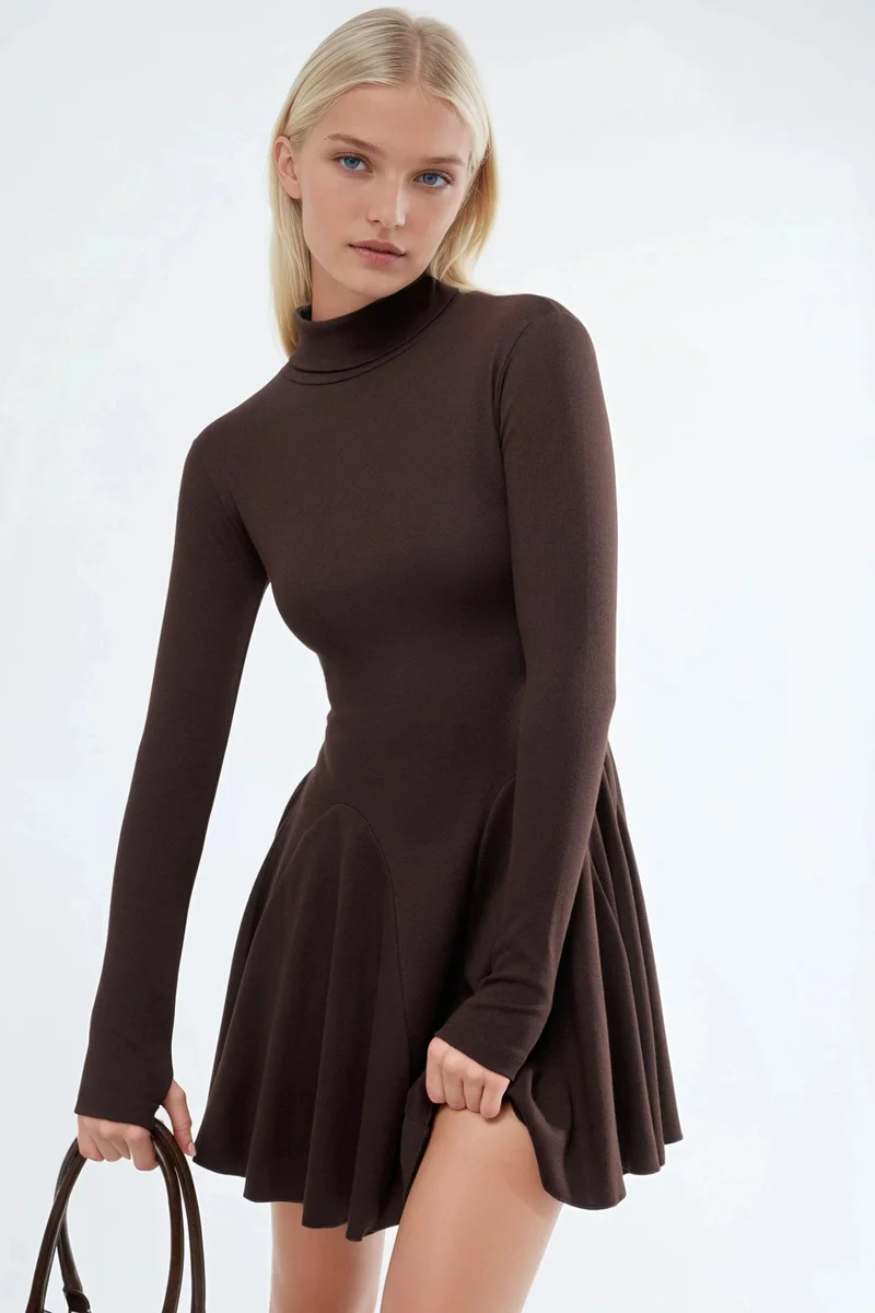 Busem BUSEM Mini Turtleneck Jersey Dress