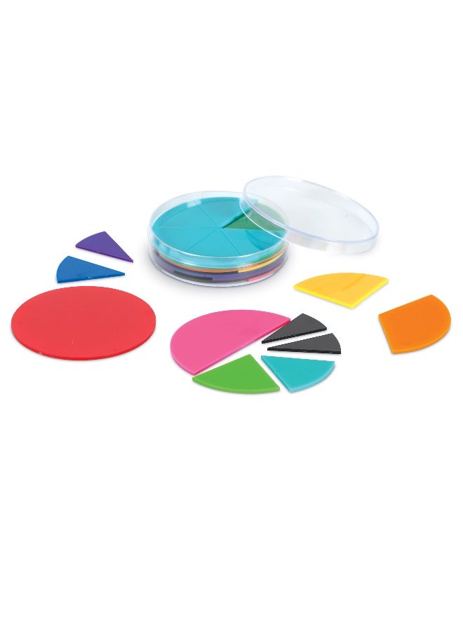 ليرننج ريسورسز مصادر التعلم - دوائر الكسور قوس قزح، استكشاف عملي للكسور، مثالية لجمع وطرح ومقارنة الكسور، تتضمن صينية عمل ودليل أنشطة، للأعمار من 6 سنوات فما فوق - Image 2