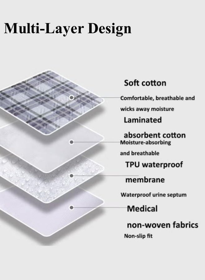 أوبتيكو وسادة سرير مقاومة للماء للأطفال، مرتبة مقاومة للبول مقاس 80×120 سم، وسادة بول قابلة للغسل، وسادة سفلية لسلس البول، مرتبة للحيض، وسادة سلس البول قابلة لإعادة الاستخدام، وسادة تبول، وسادة تبليل سرير مقاومة للماء، وسادة تدريب على استخدام الحمام للأطفال الصغار، وسادة تغيير حفاضات كبيرة للأطفال، وسادة سرير واقية مقاومة للماء مكونة من 4 طبقات - Image 2