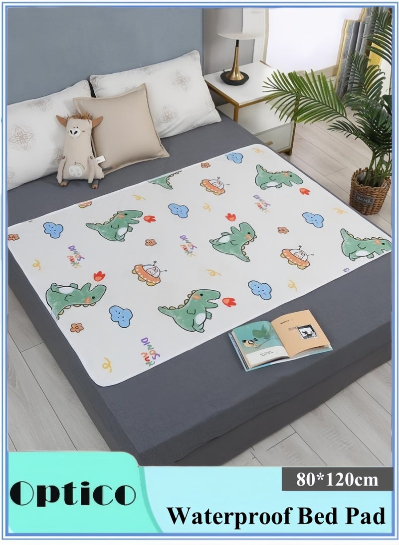 أوبتيكو وسادة سرير مقاومة للماء للأطفال، مرتبة مقاومة للبول مقاس 80×120 سم، وسادة بول قابلة للغسل، وسادة سفلية لسلس البول، مرتبة للحيض، وسادة سلس البول قابلة لإعادة الاستخدام، وسادة تبول، وسادة تبليل سرير مقاومة للماء، وسادة تدريب على استخدام الحمام للأطفال الصغار، وسادة تغيير حفاضات كبيرة للأطفال، وسادة سرير واقية مقاومة للماء مكونة من 4 طبقات - Image 1