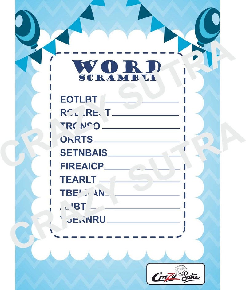 Crazy Sutra Paper Baby Shower Special Baby Word Scramble Baby Shower Game Leafs Paper White (Pack of 50 Leaf),A4 - Image 2