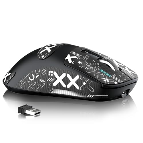 MAMBASNAKE Attack Shark X3MAX Wireless Gaming Mouse,PixArt PAW3950 42000 DPI,49g Ultralight Tri-Mode(BT5.4/2.4GHz/Wired), 1K Polling Rate Programmable Computer Mice for PC/MAC/Win - Black&Tape - Image 1