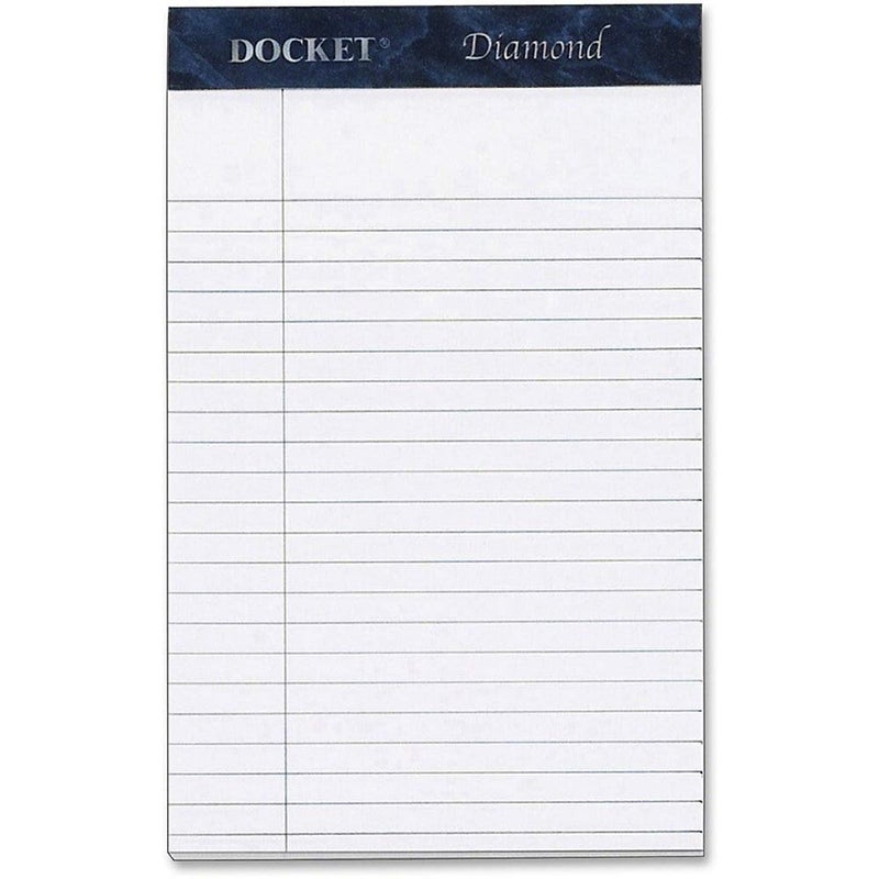 Tops Docket Diamond 100% Recycled Premium Stationery Tablet, 5 x 8 Inches, Perforated, White, Narrow Rule, 50 Sheets per Pad, 4 Pads per Pack (63981) - Image 1
