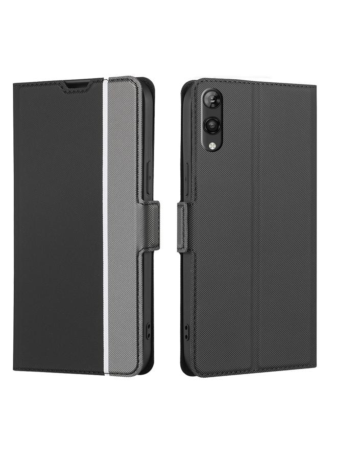 S-TOP Case For Rakuten Hand 5G Twill Texture Side Button Leather Phone Case - Image 1