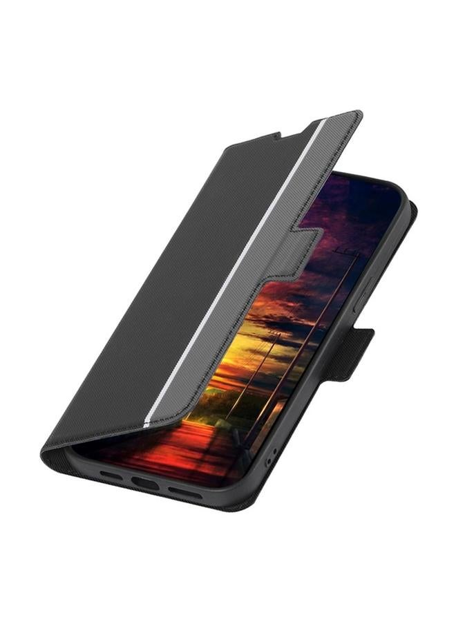 S-TOP Case For Rakuten Hand 5G Twill Texture Side Button Leather Phone Case - Image 5