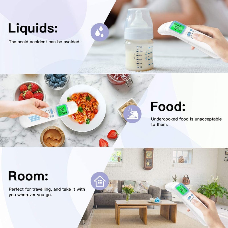 Goodbaby ترمومتر جيد بيبي بدون لمس للبالغين شاشة LCD للجبين والأذن ترمومتر لقياس الحمى ترمومتر مغناطيسي بالأشعة تحت الحمراء للأطفال والأطفال السطح والغرفة - Image 5