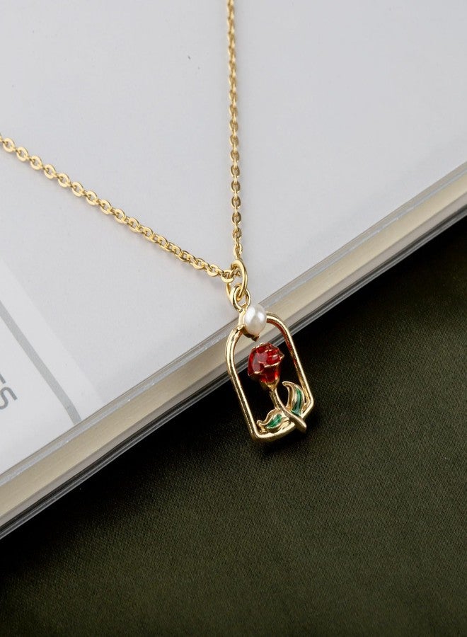 PLITI Princess Movie Gift Princess Fans Gift Always Remember You’re Braver Than You Believe Rose Necklace (remember rose nec) - Image 4
