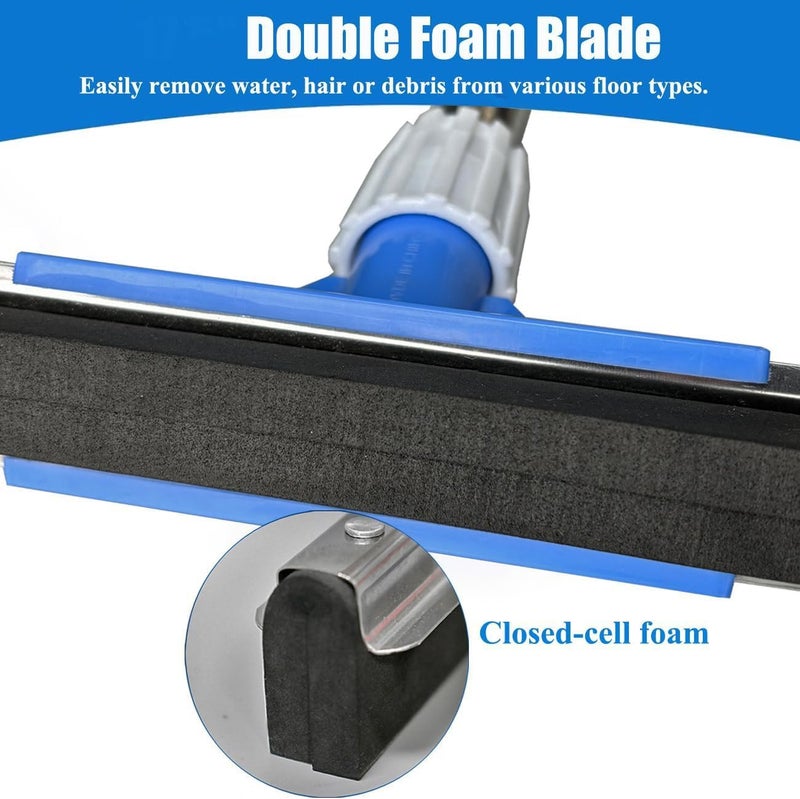 Purfex 2 Pack Floor Squeegee with 120cm & 60cm Handles with 30cm Blade for Each– Heavy Duty Water Wiper for Wet Rooms, Bathrooms, Tile, Garage, Shower, Windows, and Hardwood Floors - Image 5