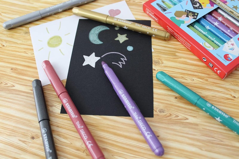 STABILO Metallic FibreTip Pen Trio Deco  Pack of 8  Assorted colours - Image 4
