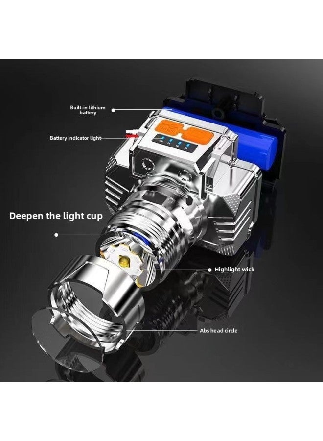 Generic Super Bright Head-mounted Strong Light Headlight Multifunctional Mini Headlight Long Endurance Night Fishing Special Flashlight-Color:DF-201  - Image 3