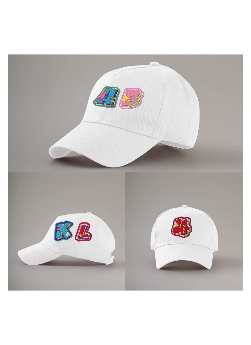 SYOSI - 72 Pieces Iron on Letters and Numbers Patches Colorful Letter Patches Alphabet Embroidered Patch A-Z Numbers 0-9 Applique for Clothes Dress Hat Socks Jeans DIY Accessories - Image 1