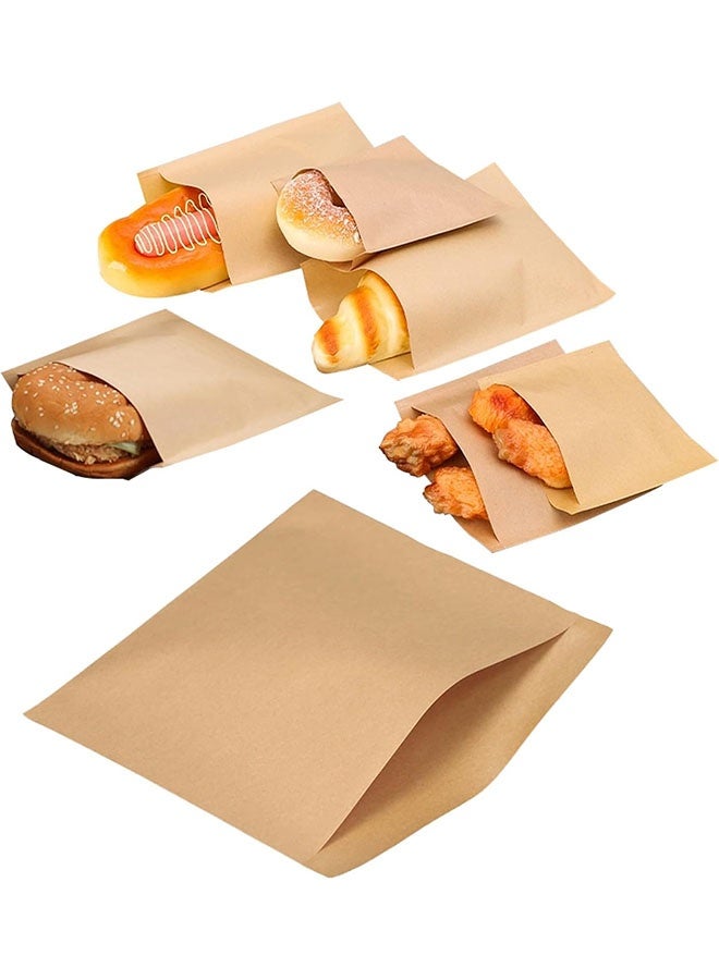 100 Pack Bakery Bags, Grease Proof, Food Grade Brown Wax Paper Bags for Bakery Cookies, Treats, Snacks, Sandwiches 15X20cm - Image 4