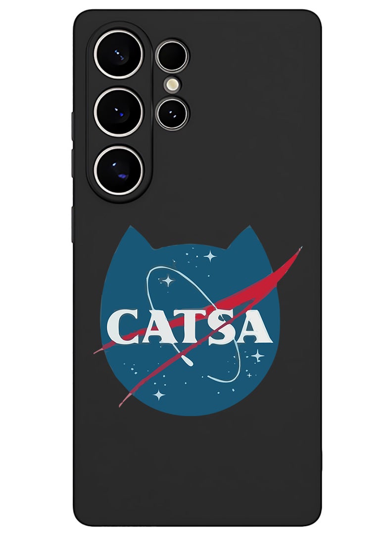 Theodor Protective Slim Fit Case Liquid Silicone Cover with Full Body Protection Anti-Scratch Shockproof Case For Samsung Galaxy S25 Ultra (Black) - Catsa-01  - Image 1