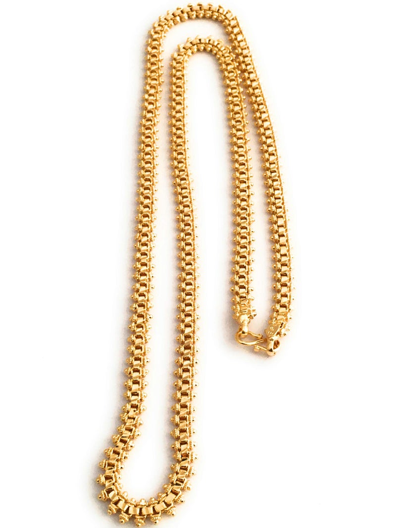 Sasitrends Brass Micro Gold Plated 1 Gram Designer Chain for Women and Girls - Image 1