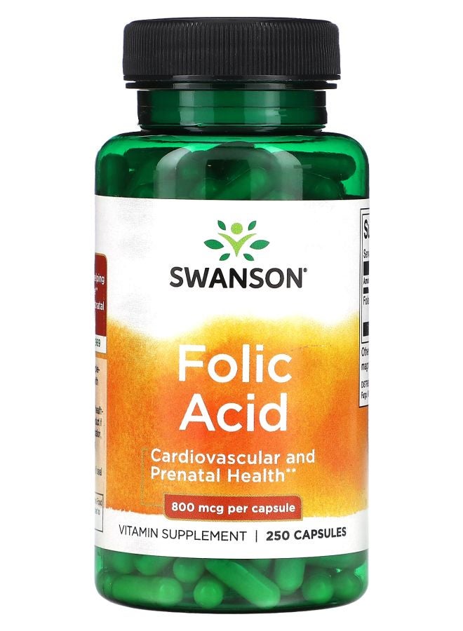 SWANSON Folic Acid 800 mcg 250 Capsules